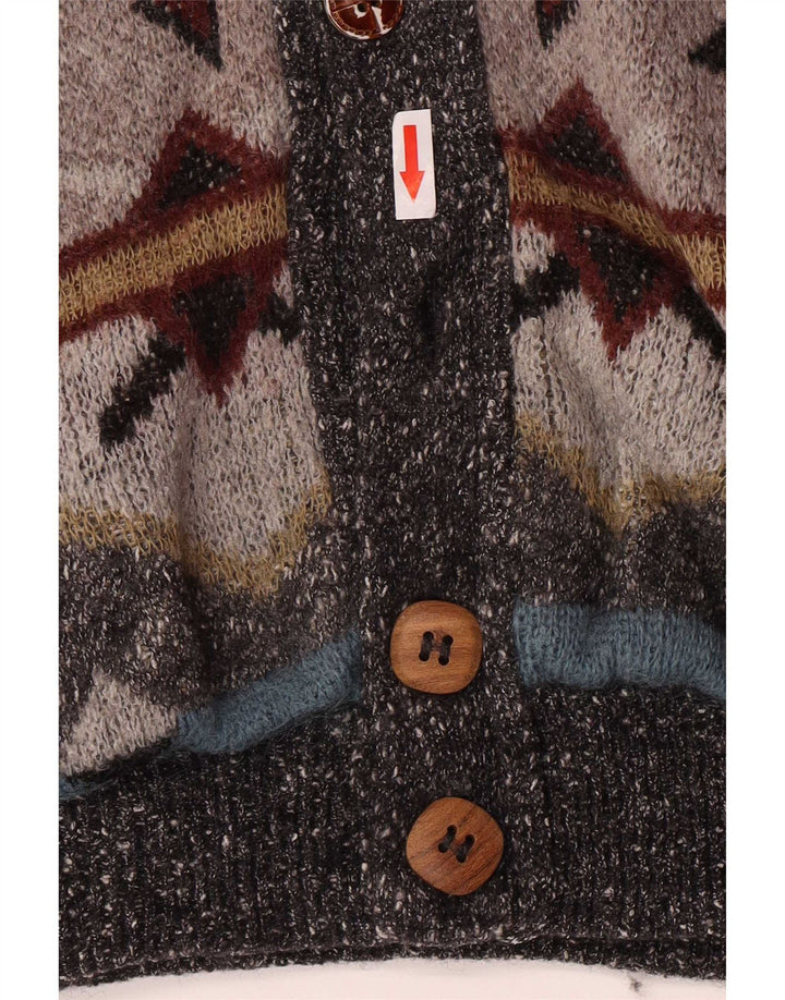 Męska dzianinowa kurtka bomber Darwin IT 54 2XL Szara geometryczna akrylowa