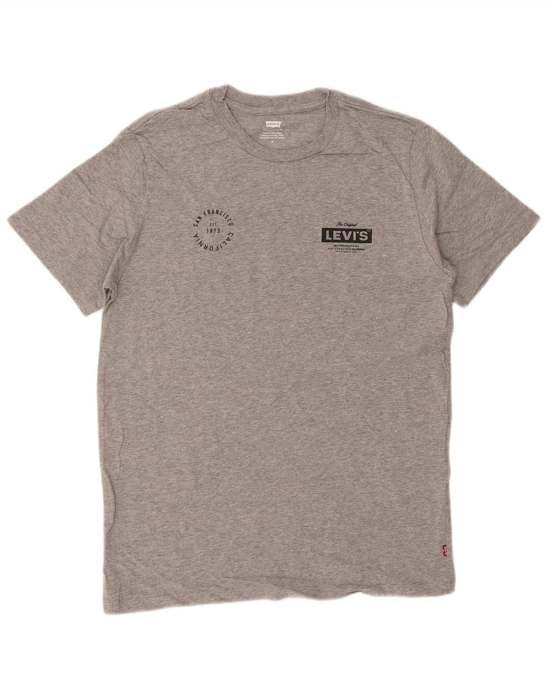 Męski T-shirt z grafiką LEVI'S, średnioszary, bawełniany w cętki