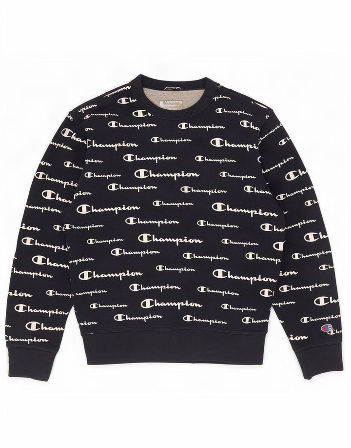 Męski sweter z grafiką Champion, mały, granatowy, poliester