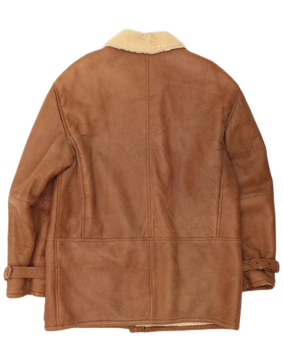 Vintage męska kurtka Shearling IT 52 XL Beżowa kurtka Shearling