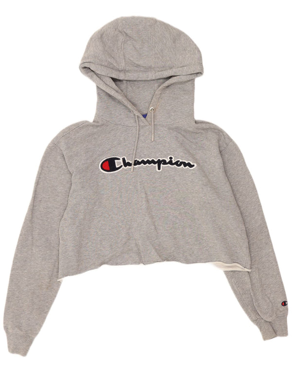 Damska bluza z kapturem Champion Oversized Crop UK 10 Small Grey Flecked