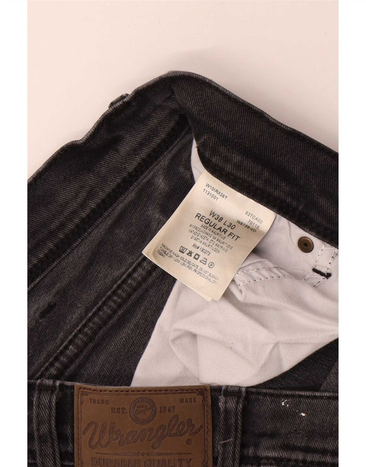 Męskie jeansy Wrangler o prostym kroju W38 L30, czarne, bawełniane