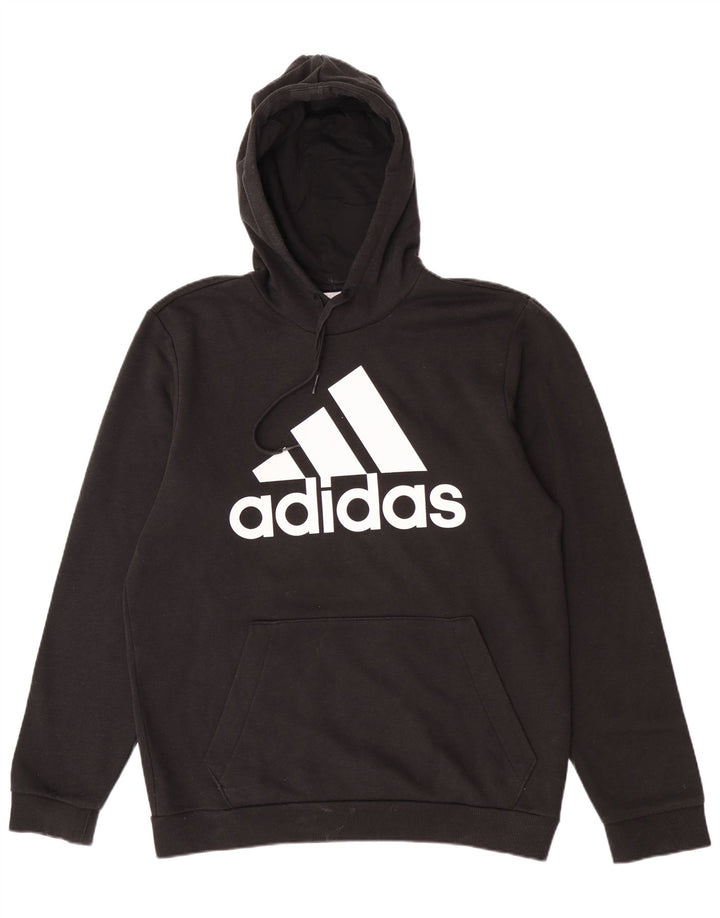 Męska bluza z kapturem Adidas Graphic, średnia czarna, bawełniana