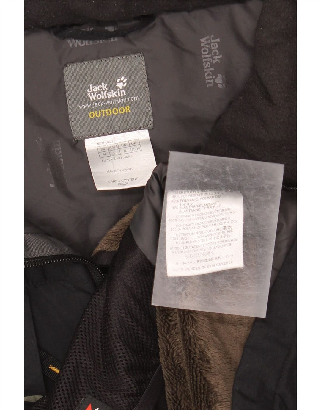 Męska kurtka wiatrówka JACK WOLFSKIN UK 36/38, średni khaki, blok kolorów