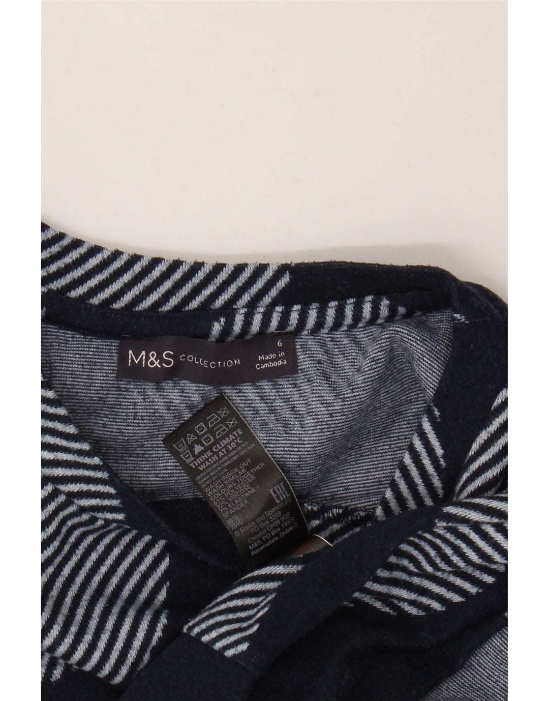 MARKS & SPENCER Damski sweter z okrągłym dekoltem UK 6, mały, granatowy