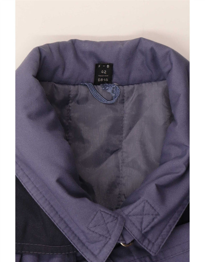 Vintage damski płaszcz oversize UK 14, duży niebieski