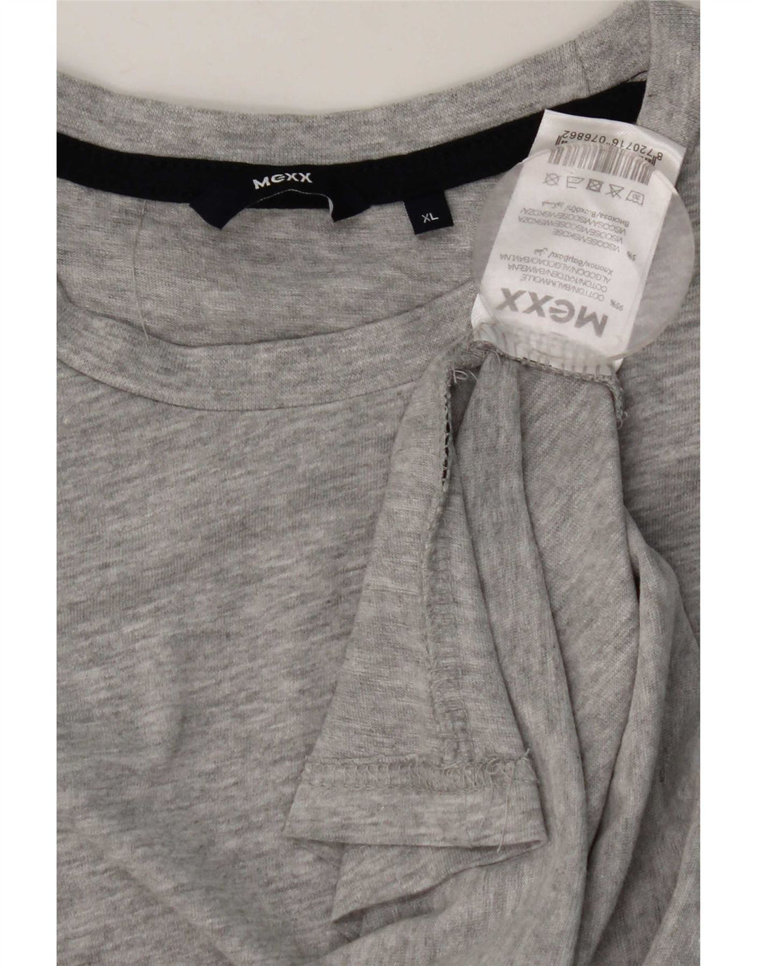 Mexx Męski top o regularnym kroju z długim rękawem XL, szara, nakrapiana bawełna