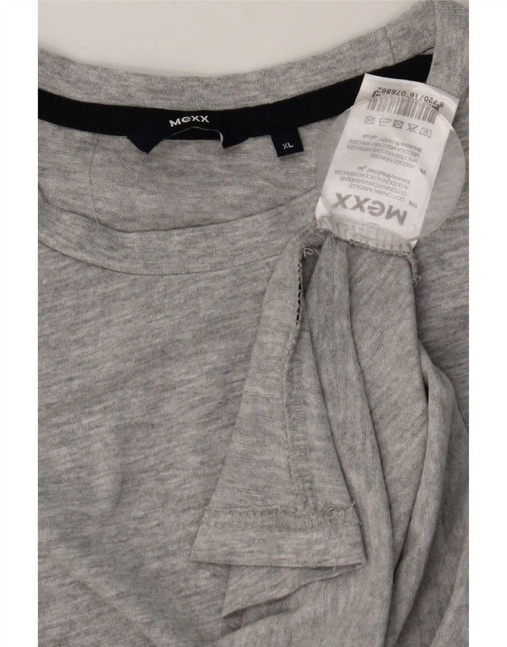 Mexx Męski top o regularnym kroju z długim rękawem XL, szara, nakrapiana bawełna