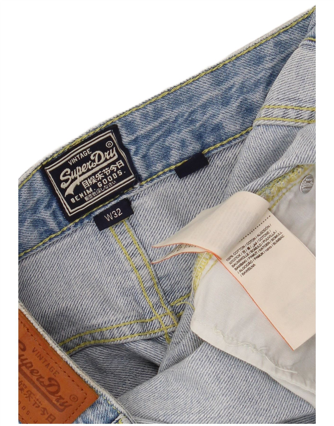 SUPERDRY Damska mini spódniczka dżinsowa z niskim stanem W32, duża niebieska bawełna