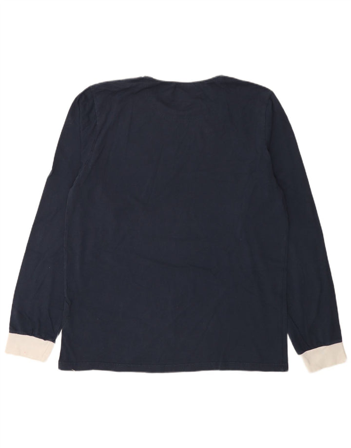 Męski top Ellesse z długim rękawem, duży, granatowy, bawełniany