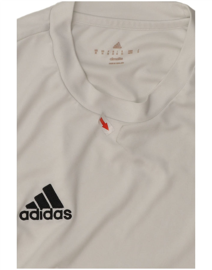 Męski T-shirt ADIDAS Climalite Top, średni biały poliester