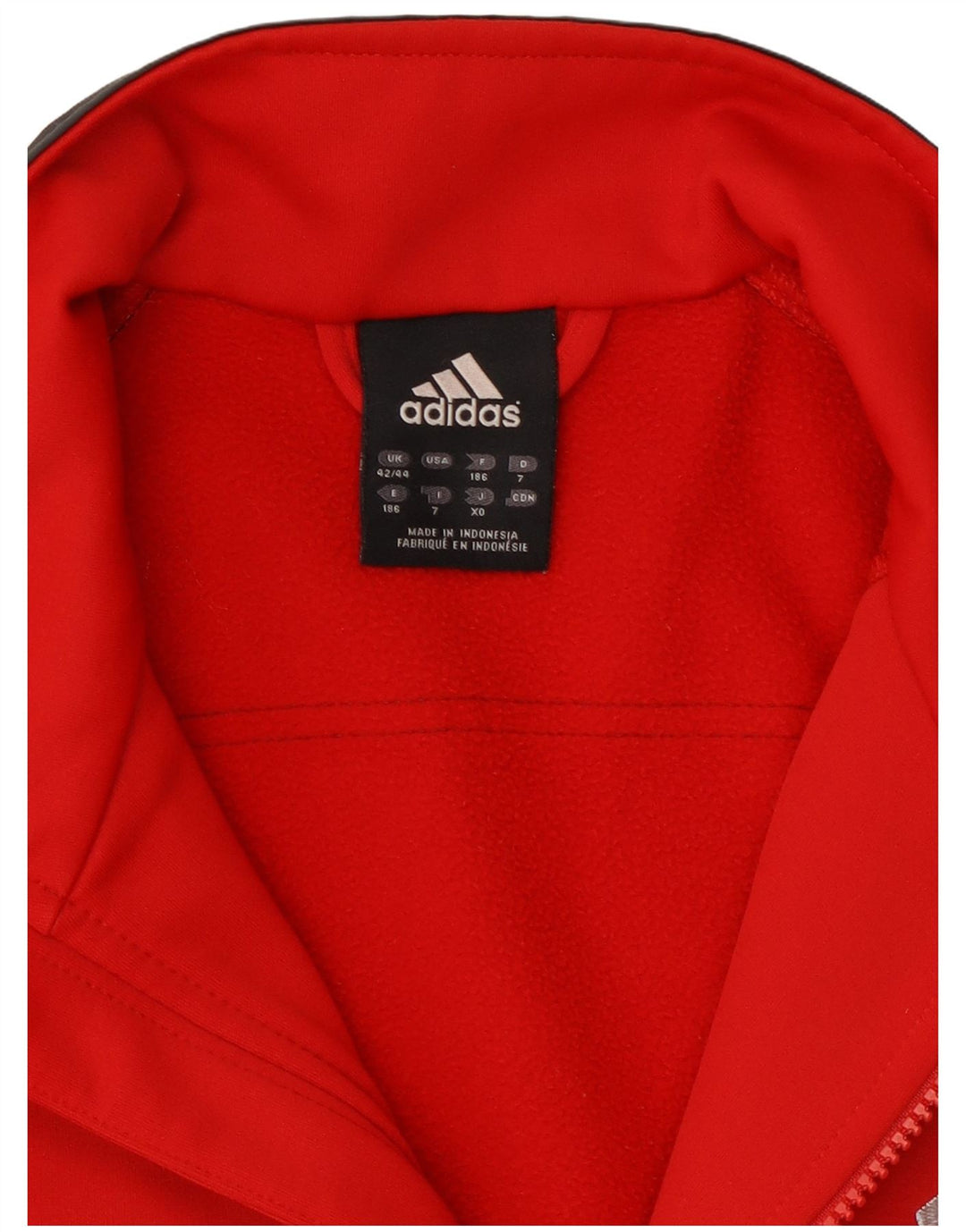 Adidas Męska bluza dresowa UK 42/44 Duży czerwony poliester z blokami kolorów