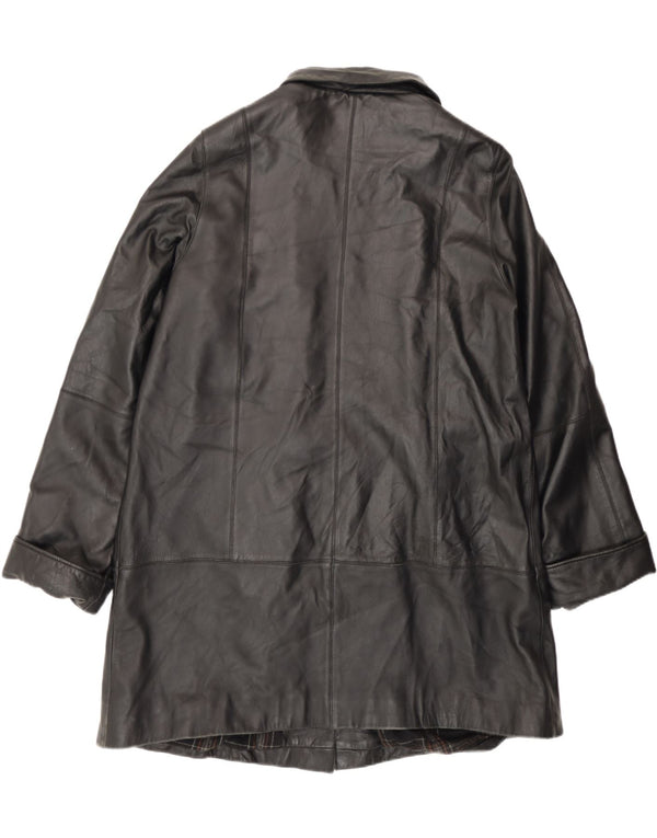 Zarro Womens Leather Coat IT 50 XL Black Leather