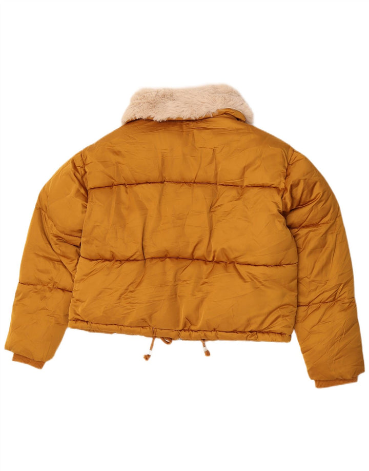 Topshop Crop Oversize wyściełana kurtka damska UK 10, mała, żółta, poliester