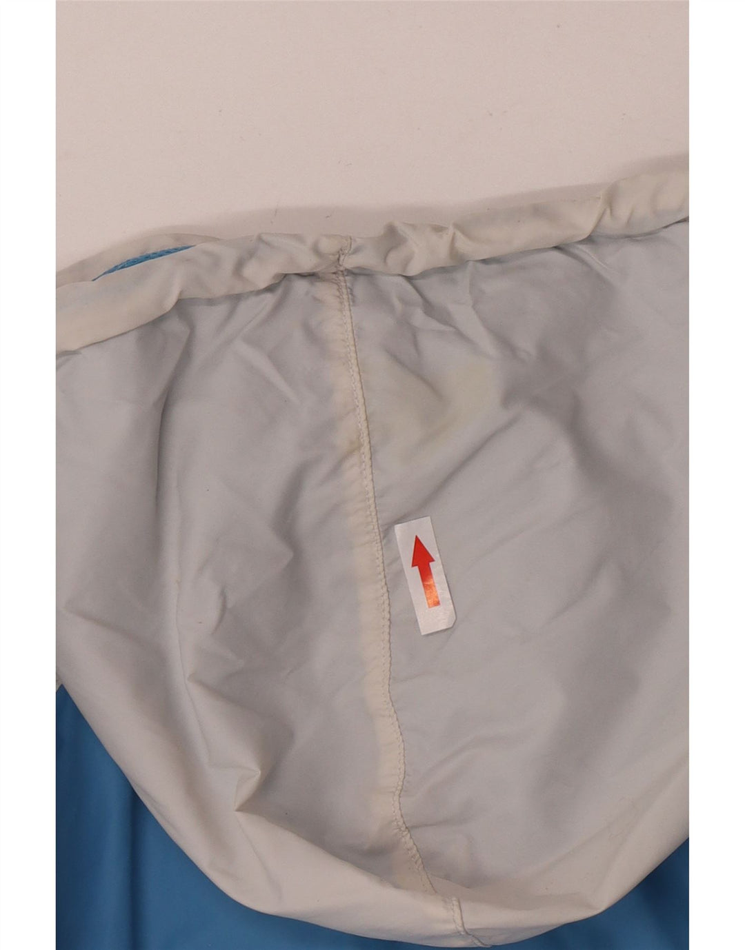 Damska kurtka przeciwdeszczowa z kapturem Nike UK 10/12 Średni niebieski nylon z blokami kolorów