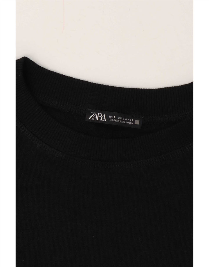 Sweter damski Zara UK 16, duży, czarny