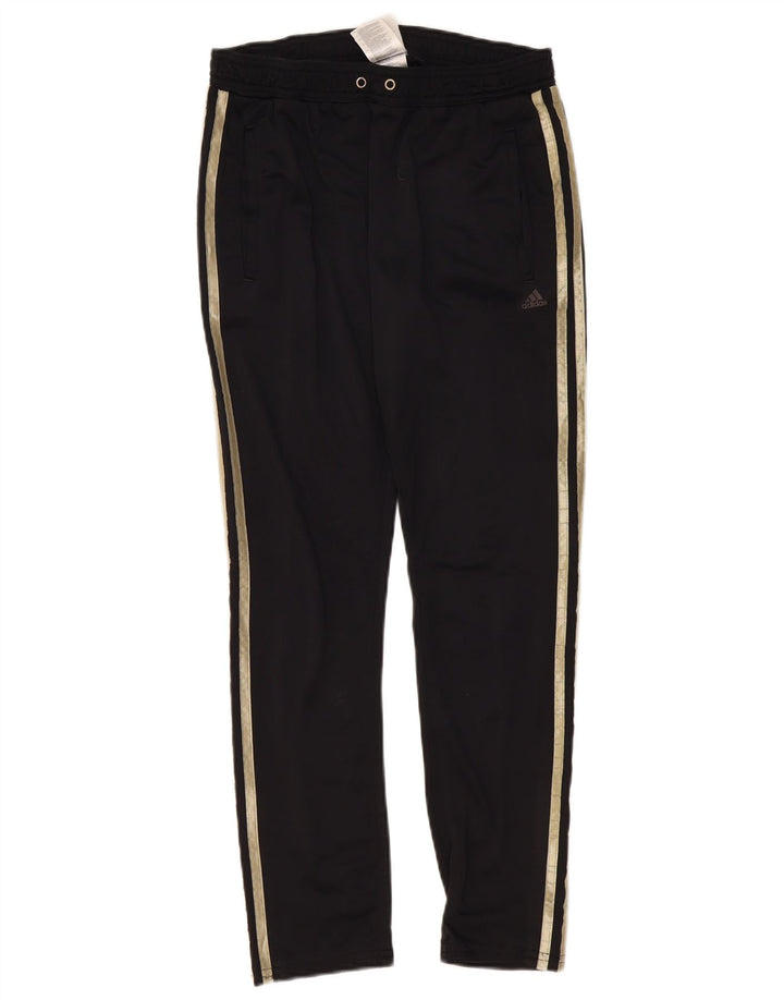 Damskie spodnie dresowe Adidas UK 10, małe, czarne, poliestrowe