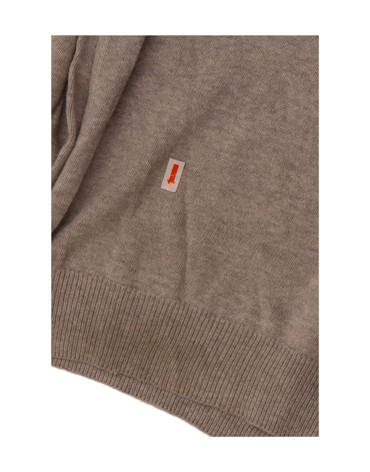 Marks & Spencer Męski sweter z dekoltem w kształcie litery V, 2XL, szary, bawełniany