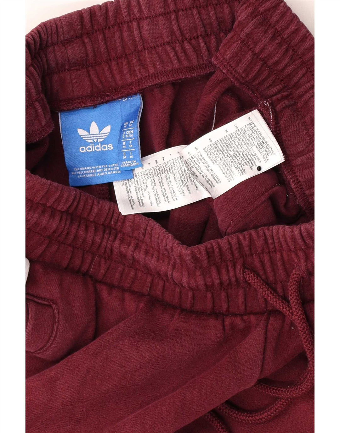 Męskie spodnie dresowe Adidas, średniej wielkości bordowa bawełna