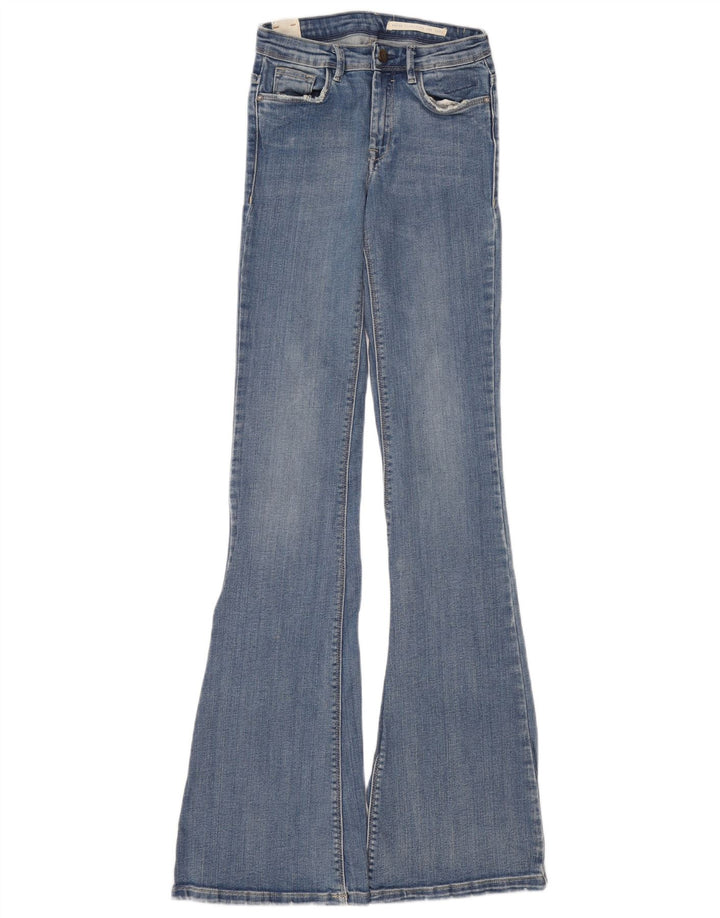 Damskie jeansy rozkloszowane Zara EU 34 2XS W24 L37 Niebieskie bawełniane