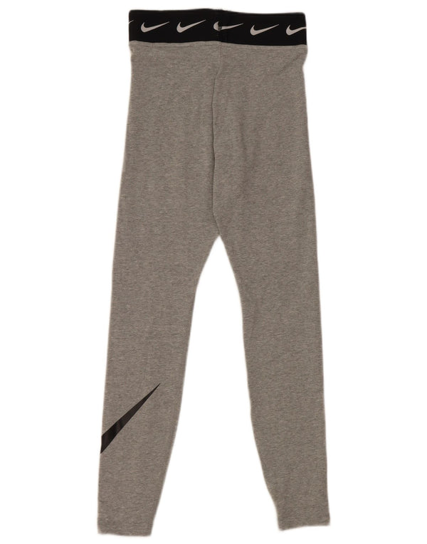 Damskie legginsy Nike Graphic UK 6 XS, szara bawełna z blokami kolorów