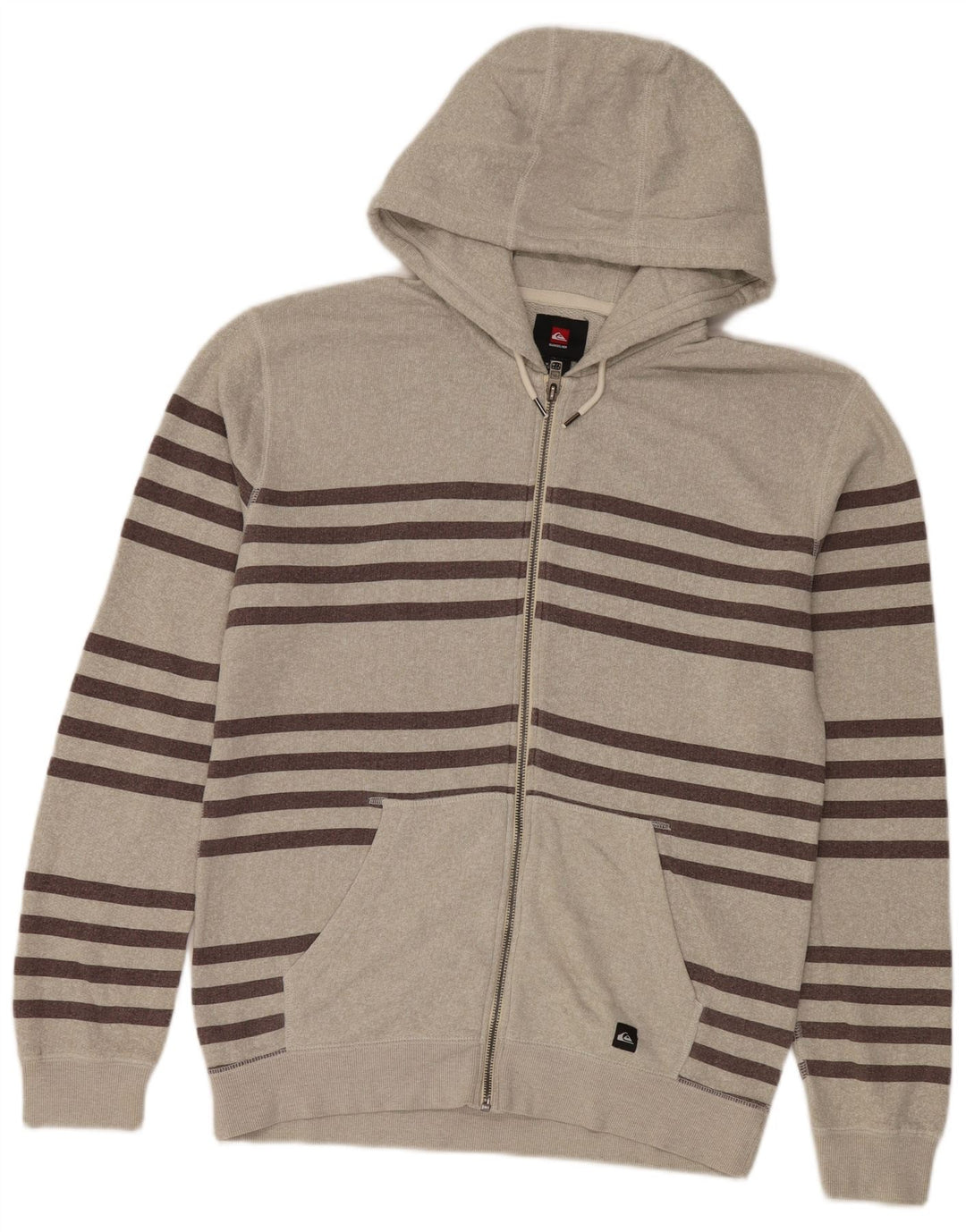 Męski sweter z kapturem Quiksilver, średnioszary, bawełniany w paski
