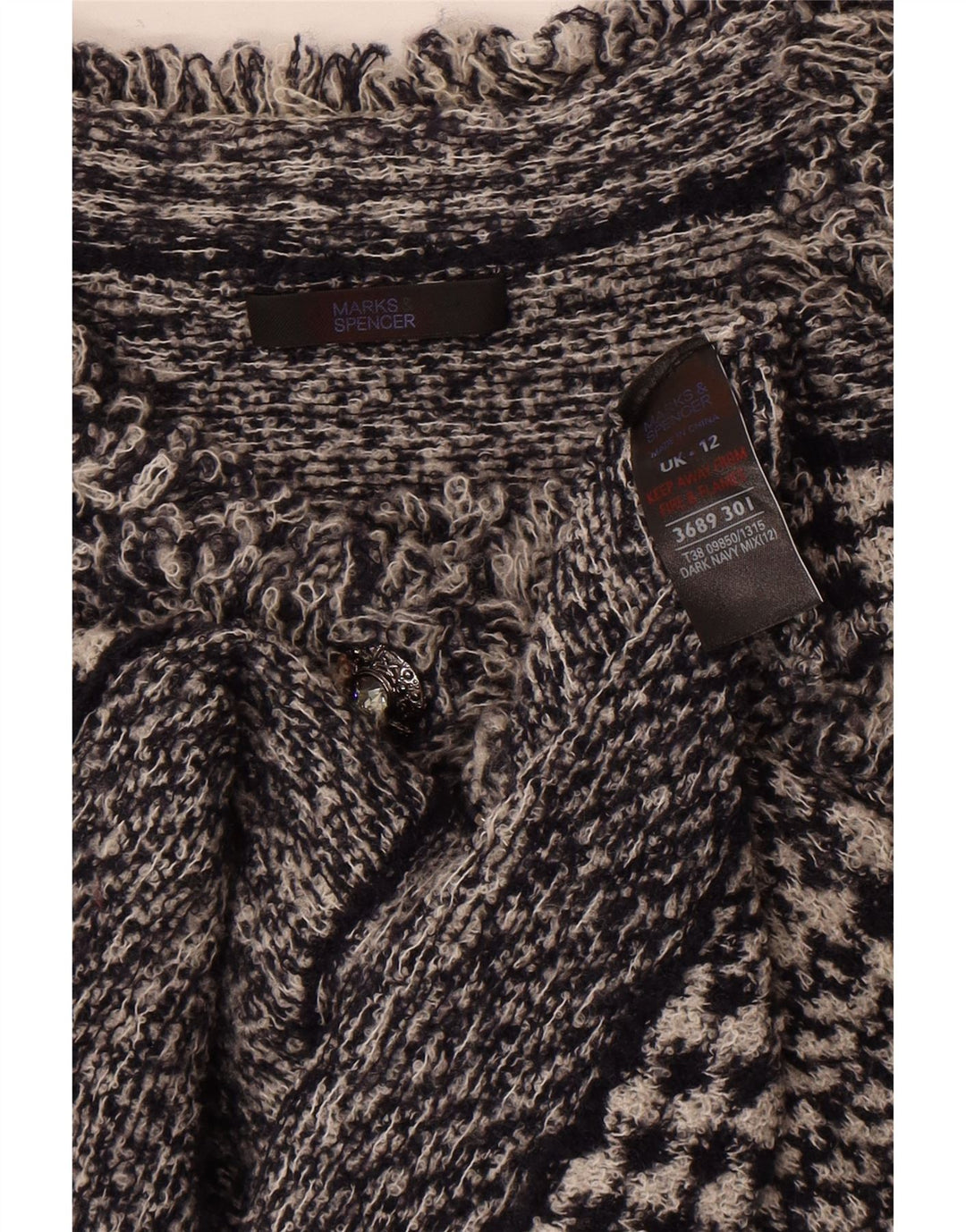 Sweter damski Marks & Spencer UK 12, średni granatowy w pepitkę