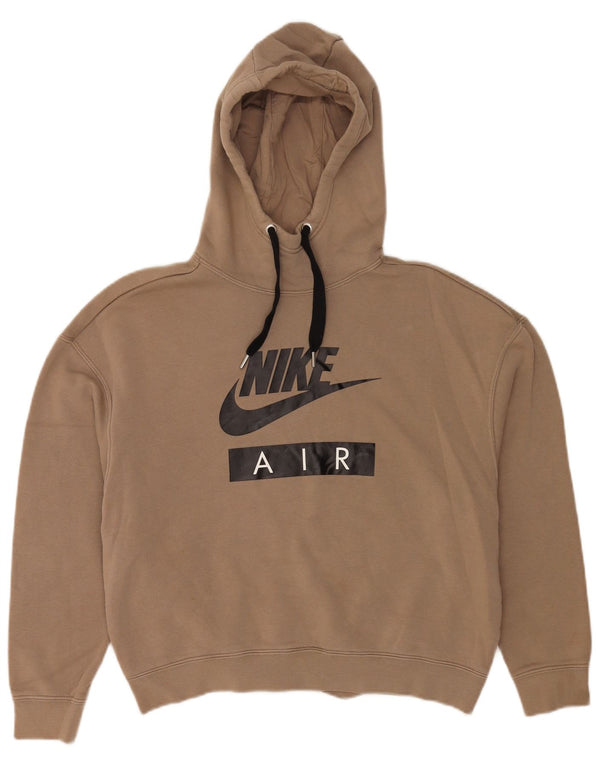 Damski sweter z kapturem Nike Graphic Oversize UK 6 XS, brązowy, bawełniany