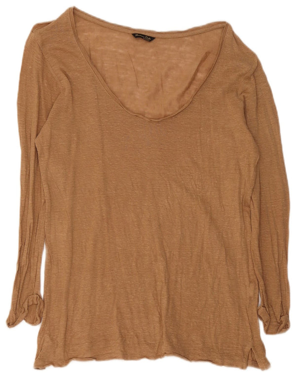 Damski top Massimo Dutti z długim rękawem UK 14, duży, brązowy, nakrapiany