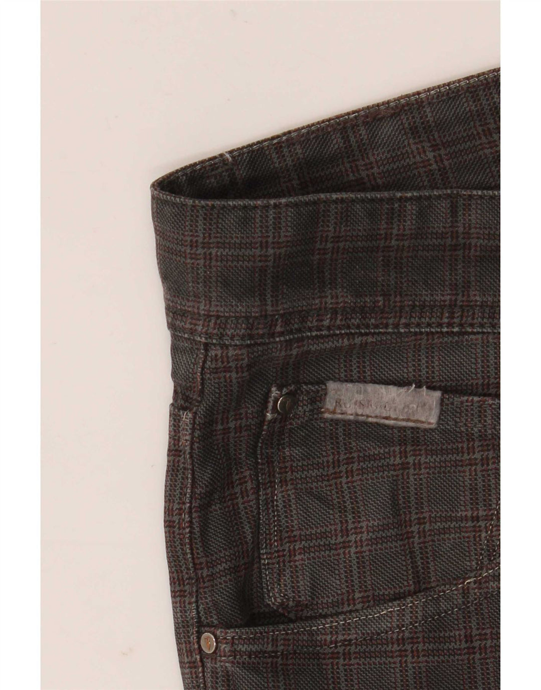 Męskie proste spodnie codzienne Trussardi W36 L32 w szarą kratkę