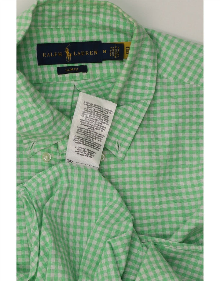 Koszula męska Ralph Lauren o dopasowanym kroju, średnia zielona bawełna w kratkę