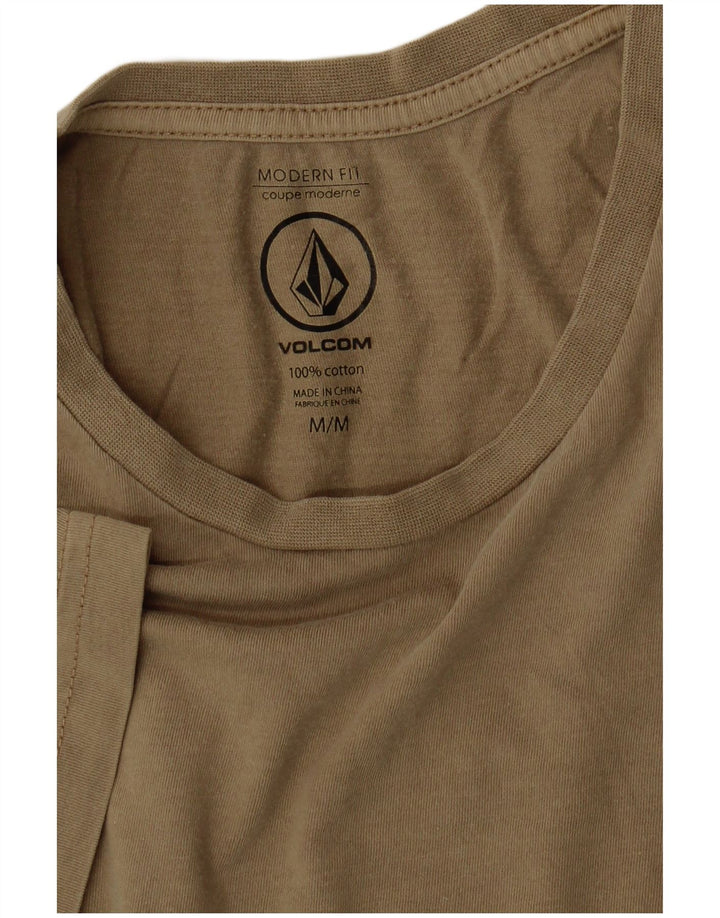 Męska koszulka Volcom o nowoczesnym kroju, średnia, bawełniana khaki