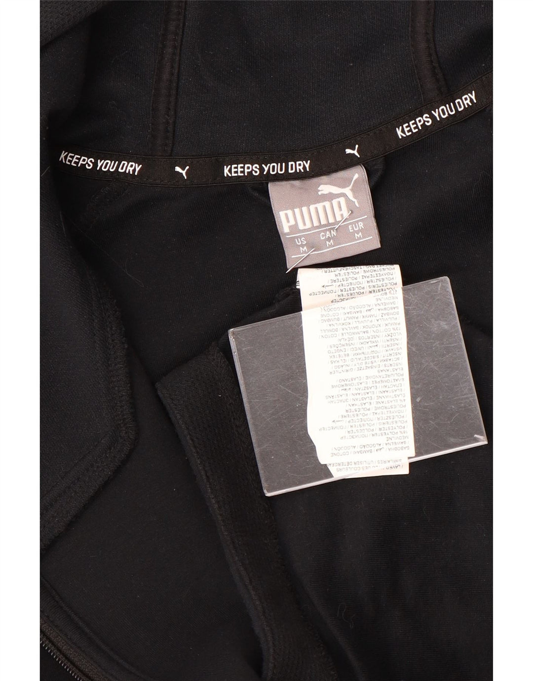 Damski sweter z kapturem i zamkiem PUMA UK 14, średni czarny, bawełniany