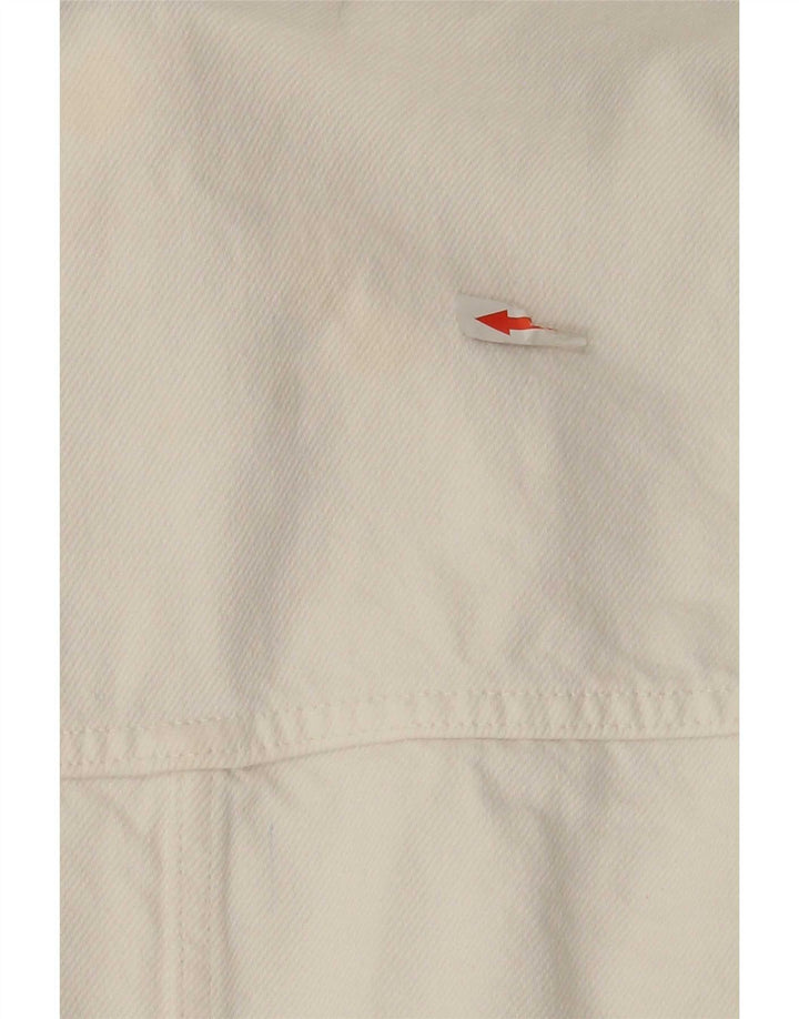Damska kurtka jeansowa oversize Zara UK 10, mała, biała, bawełniana