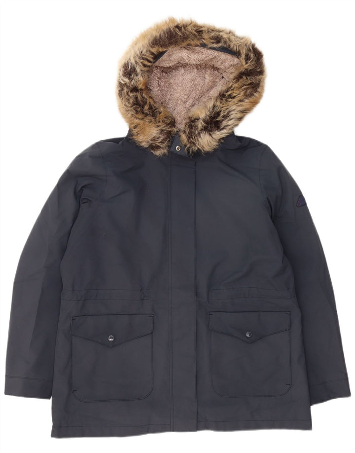 Damska kurtka parka z kapturem Barbour UK 16, duża, granatowa