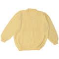 Sweter męski w stylu vintage z dekoltem w szpic, duży, żółty