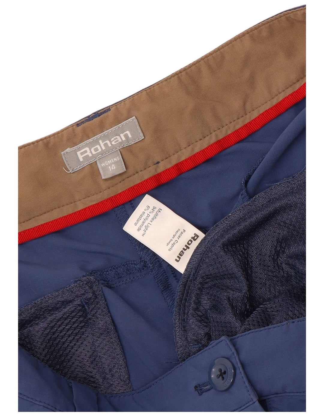 Damskie spodnie Cargo Capri Rohan UK 14 Large W36 L22 Niebieski poliamid