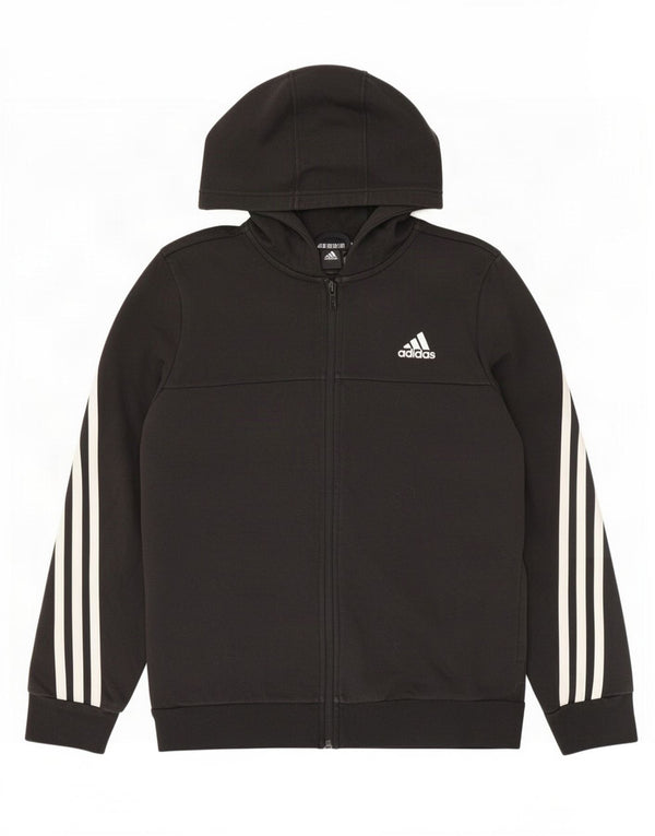 Chłopięcy sweter Adidas z zamkiem błyskawicznym, 13-14 lat, czarna bawełna