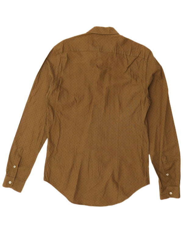 Męska koszula o dopasowanym kroju Zara, bawełniana w kolorze khaki w cętki
