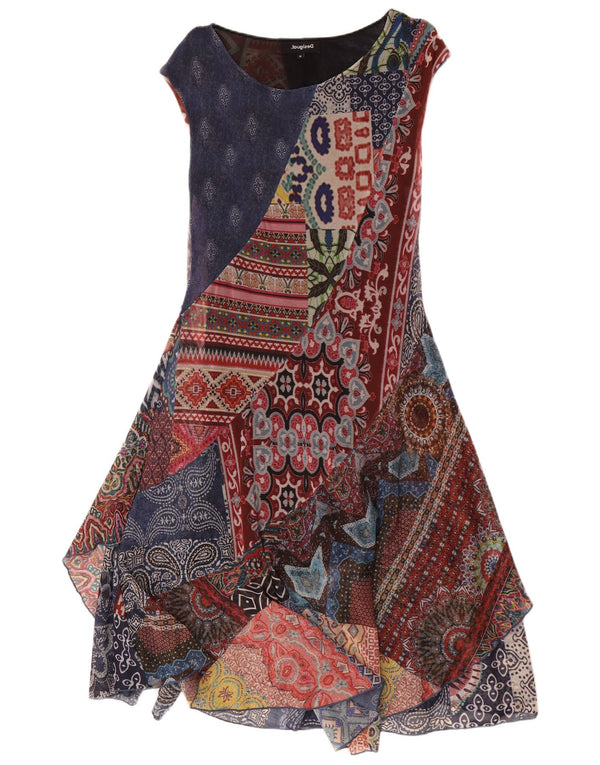 Desigual damska asymetryczna sukienka UK 12 średnia wielobarwna paisley