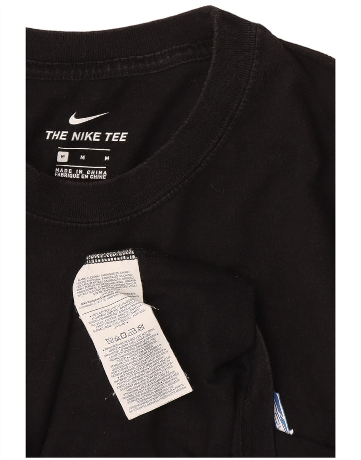 Męski T-shirt z grafiką NIKE Top, średni czarny, bawełniany