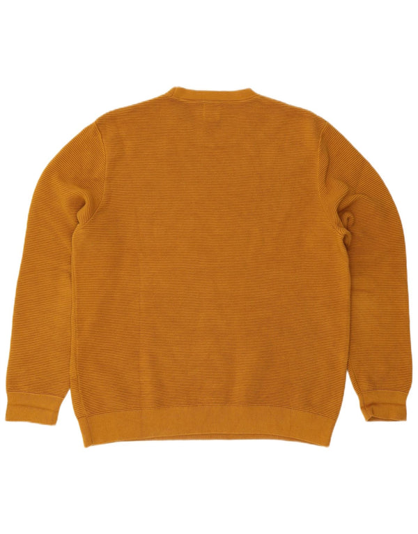 Sweter damski Zara z okrągłym dekoltem, UK 18 XL, żółta bawełna