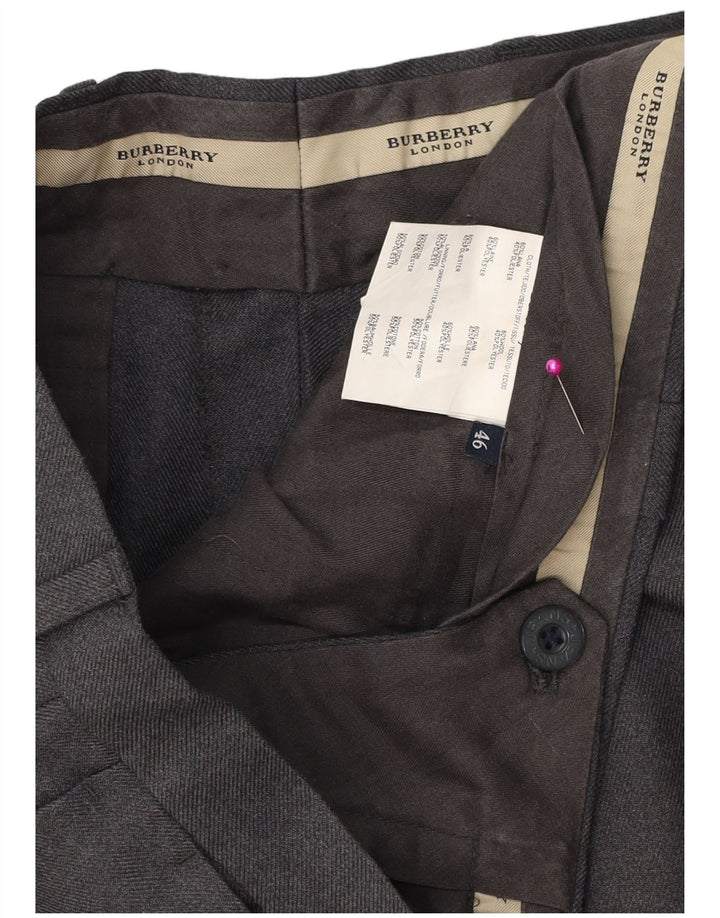 Męskie spodnie garniturowe Burberry IT 46 Small W34 L30 Szary poliester