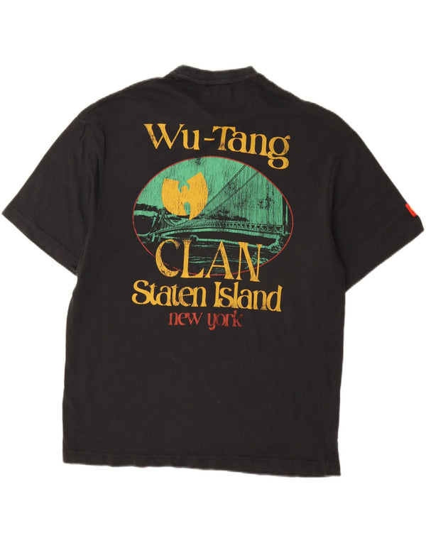 Męski T-shirt o luźnym kroju Zara z grafiką, mały, czarny, bawełniany