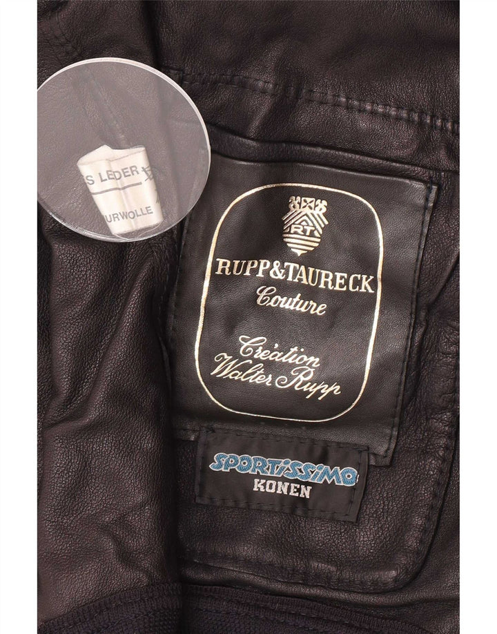 Rupp & Taureck Couture Męska zamszowa kurtka bomber UK 38 Średnia czarna skóra