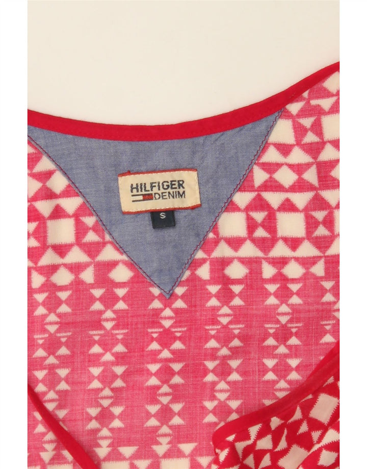 TOMMY HILFIGER Womens Sundress UK 10 Small Red Geometric Viscose Vintage Tommy Hilfiger and Second-Hand Tommy Hilfiger from Messina Hembry 