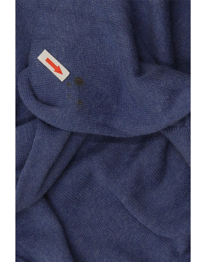 Crew Clothing Męski sweter z dekoltem w kształcie litery V, średnioniebieski, bawełniany
