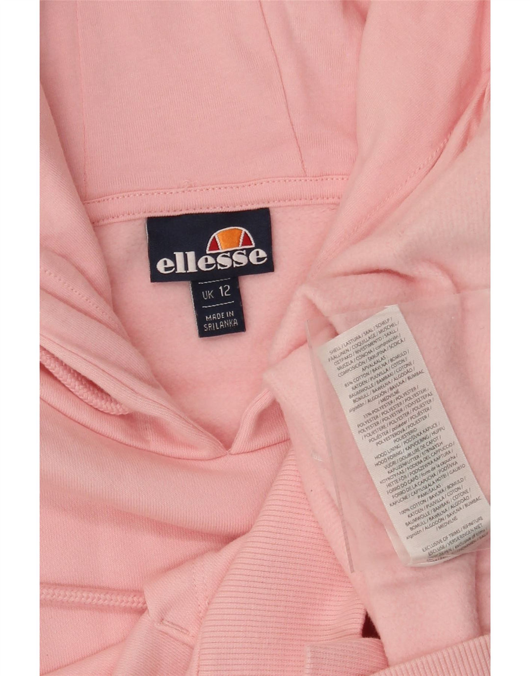 Damski sweter z kapturem ELLESSE UK 12, średni różowy, bawełniany
