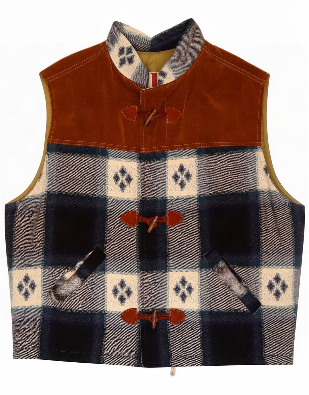 Kamizelka męska vintage UK 42 XL wielobarwna kratka