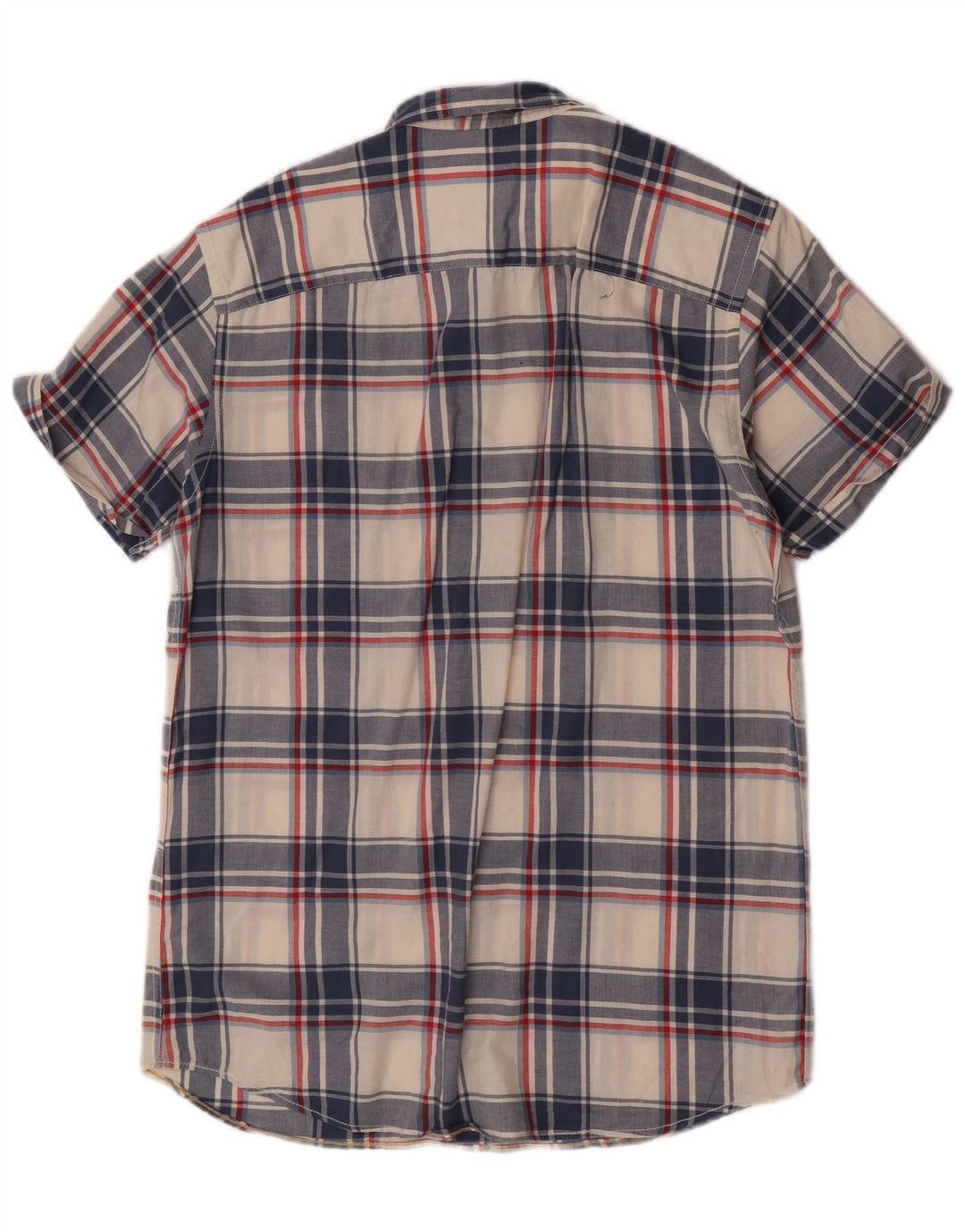 Męska koszula z krótkim rękawem Jack & Jones, duża, niebieska, bawełniana w kratę